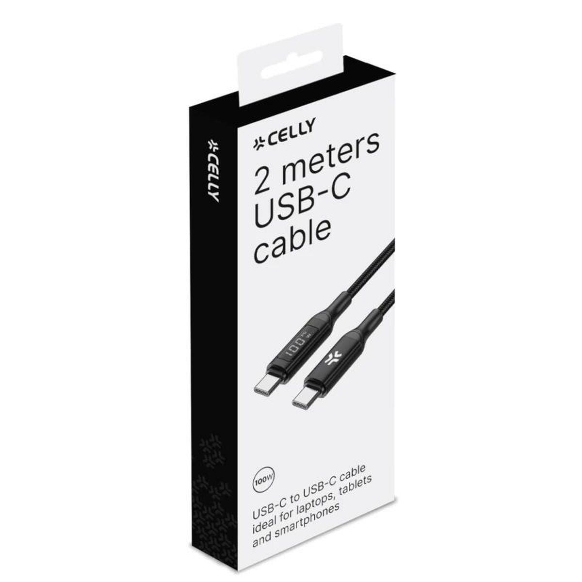 USB-C Cable Celly USBCUSBC100WLED