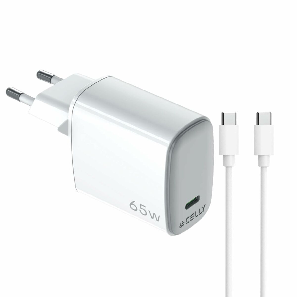 Wall Charger Celly UPTC1USBC65WCTC White