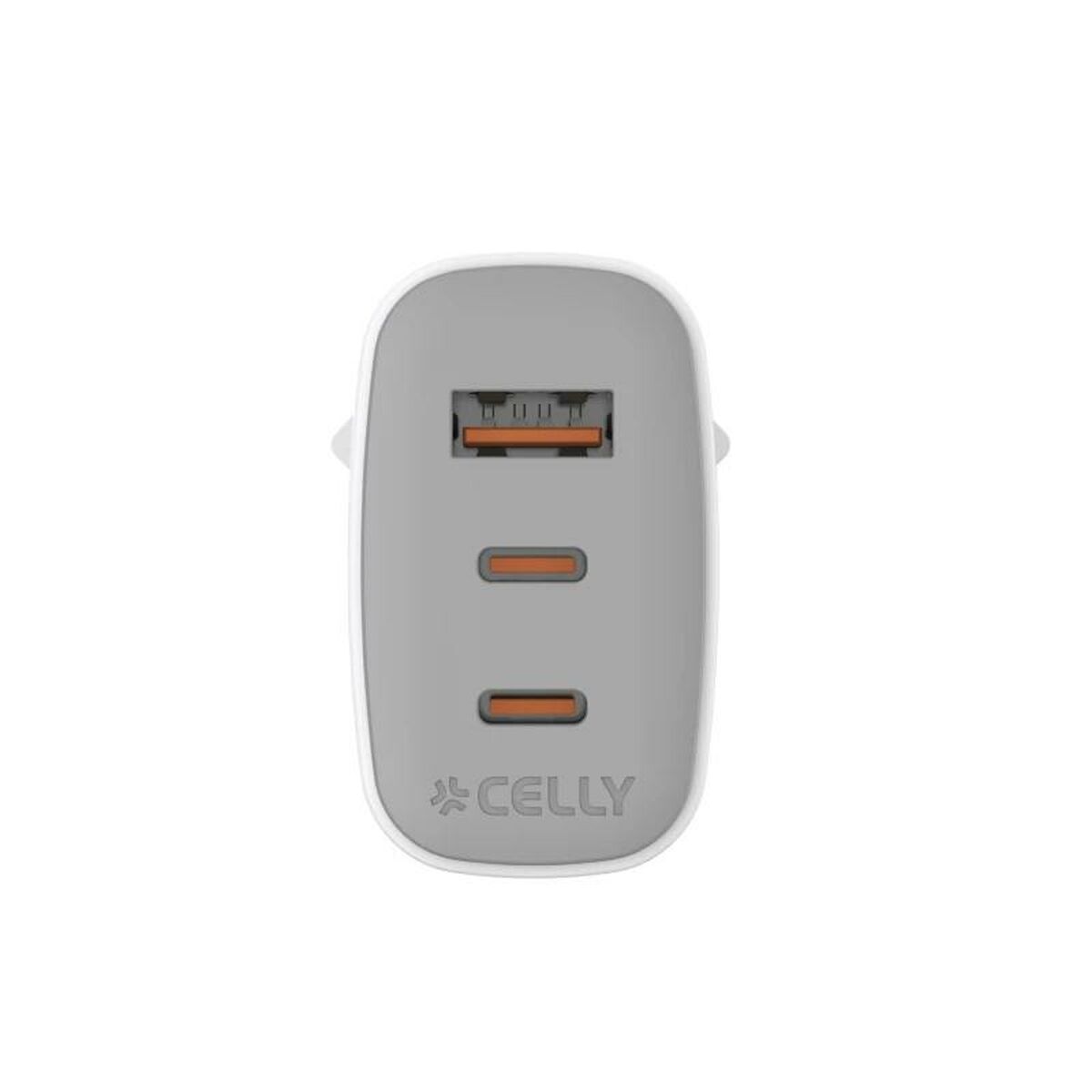 Wall Charger Celly UPTC1USB2USBC65 White