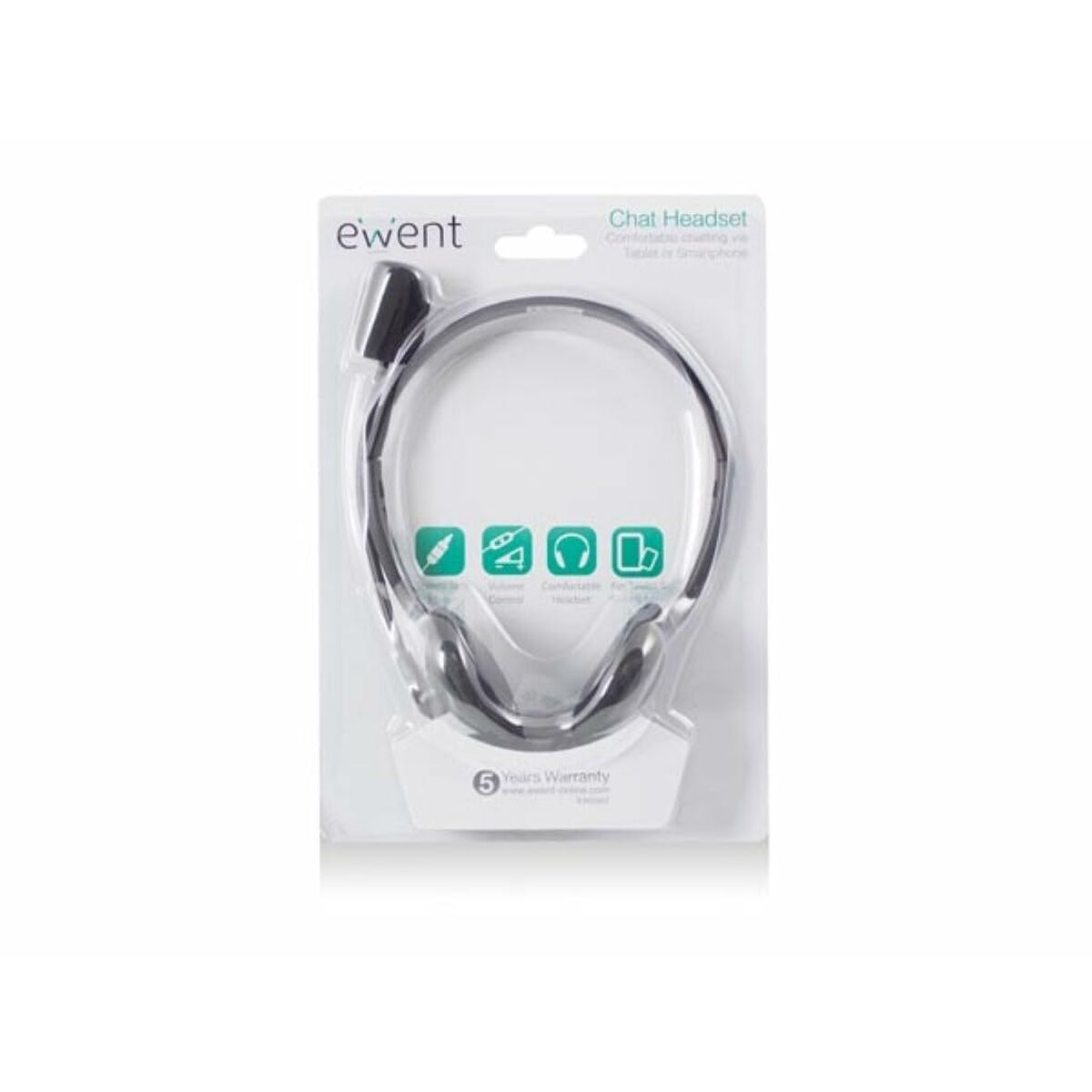 Headphones with Microphone Ewent EW3567 Black (1 Unit)