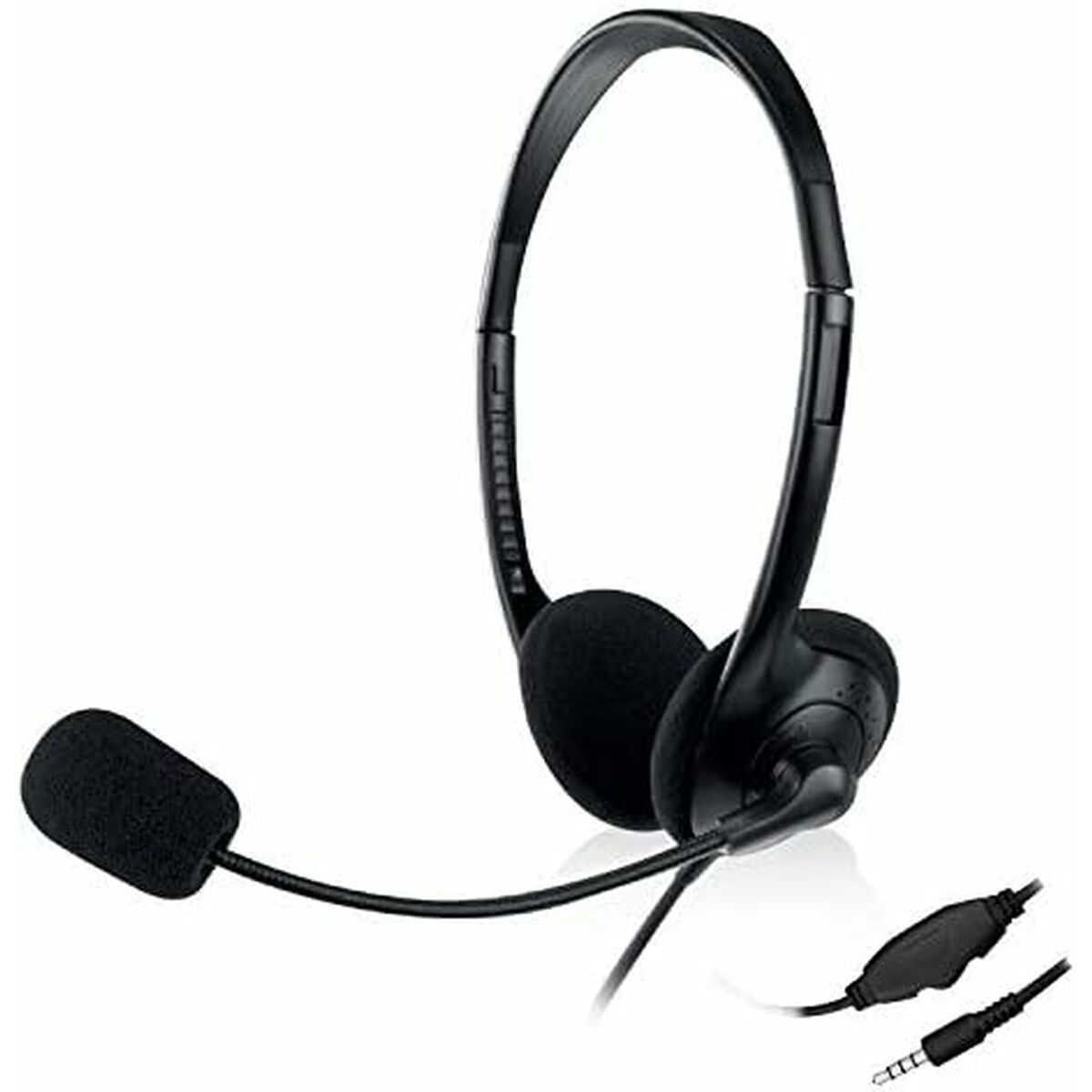 Headphones with Microphone Ewent EW3567 Black (1 Unit)