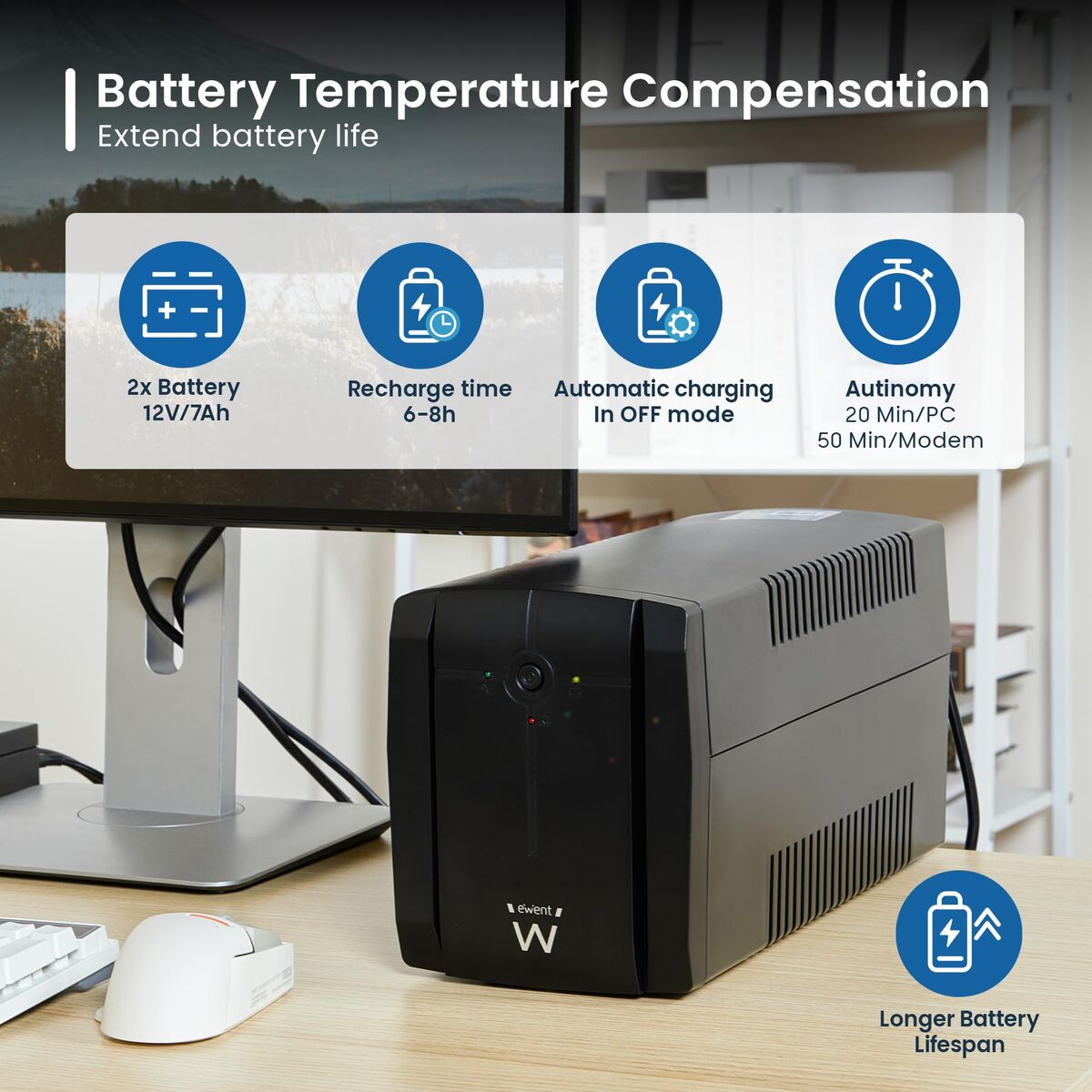 Uninterruptible Power Supply System Interactive UPS Ewent EW3997 720 W