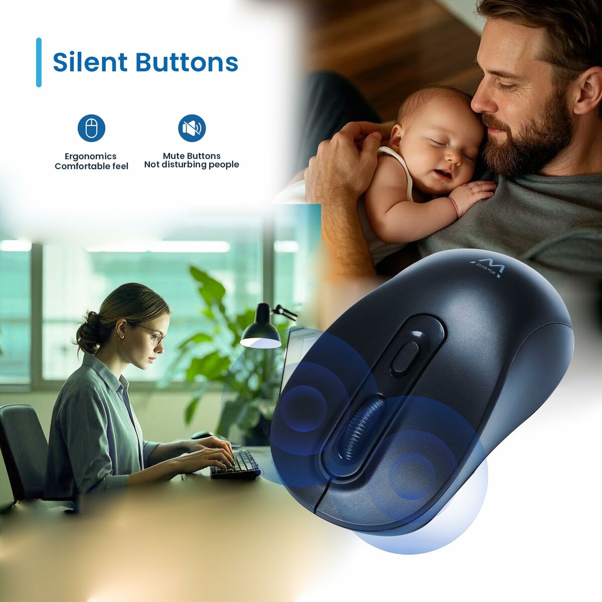 Mouse Ewent EW3218 Black 1600 dpi