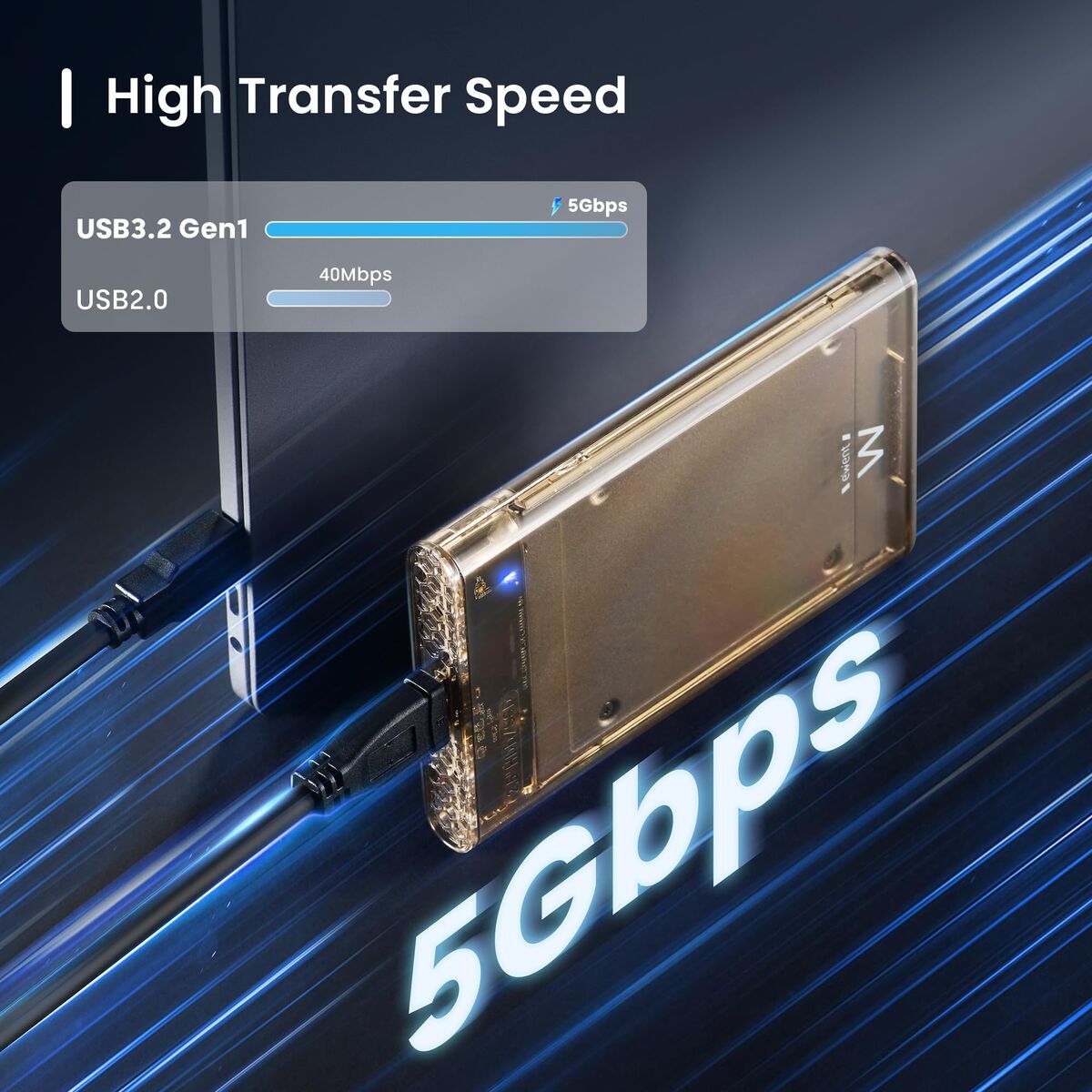 External Hard Drive Ewent EW7069 Transparent 2,5"