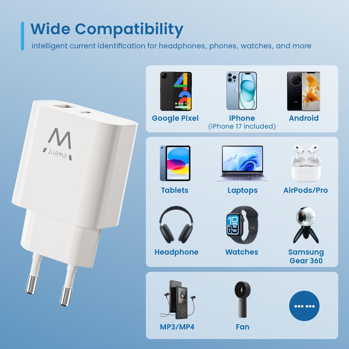 Wall Charger Ewent EW1318 White 20 W