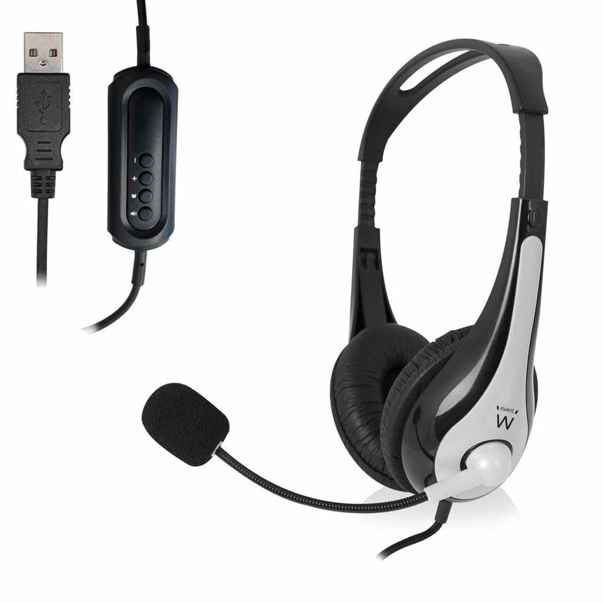 Headphones Ewent EW3565 White Black
