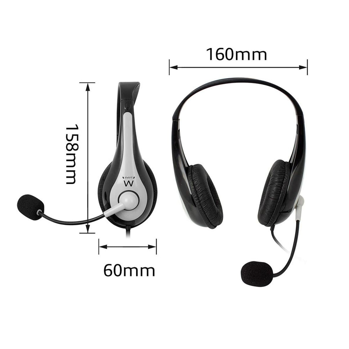 Headphones Ewent EW3565 White Black