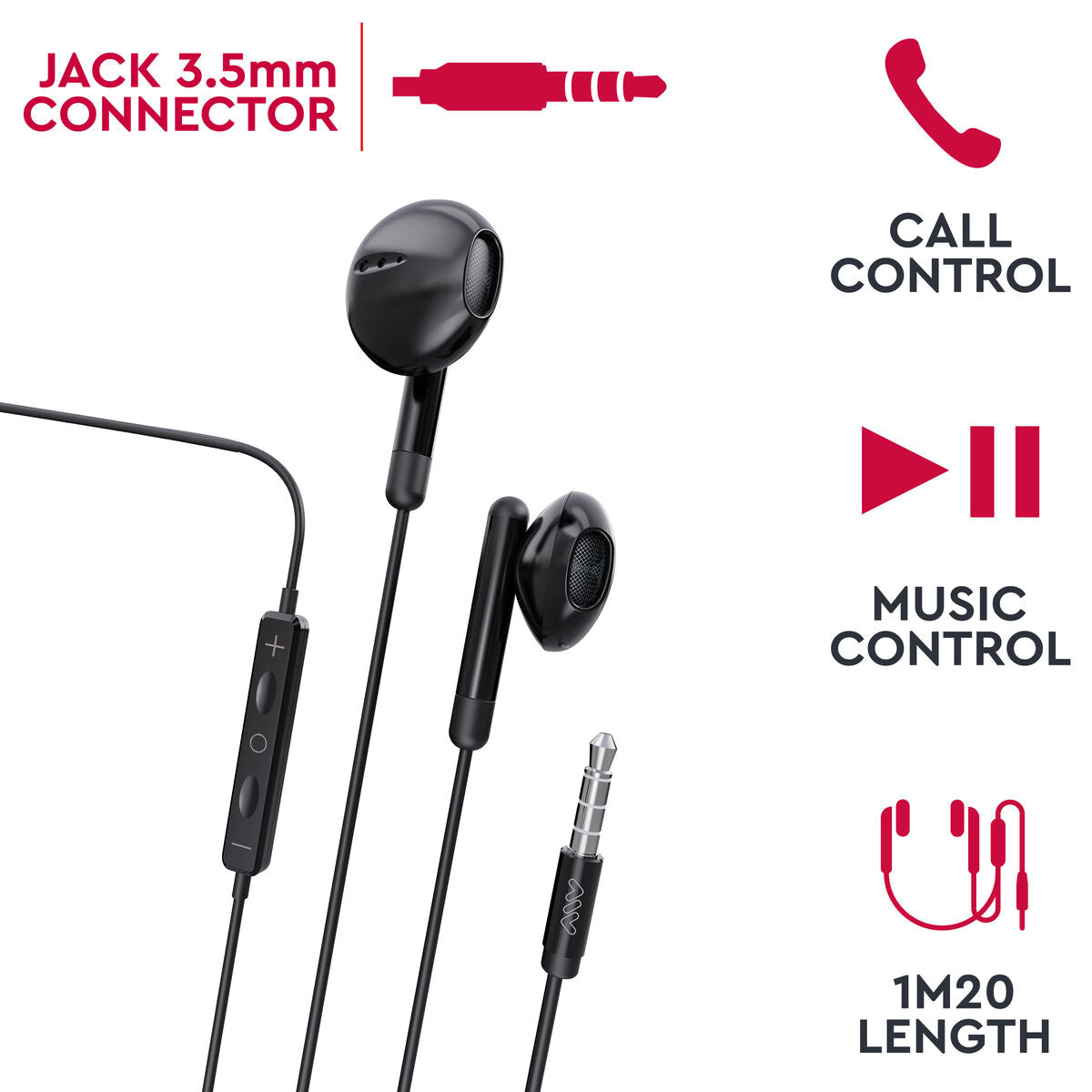 Headphones with Microphone Myway Black