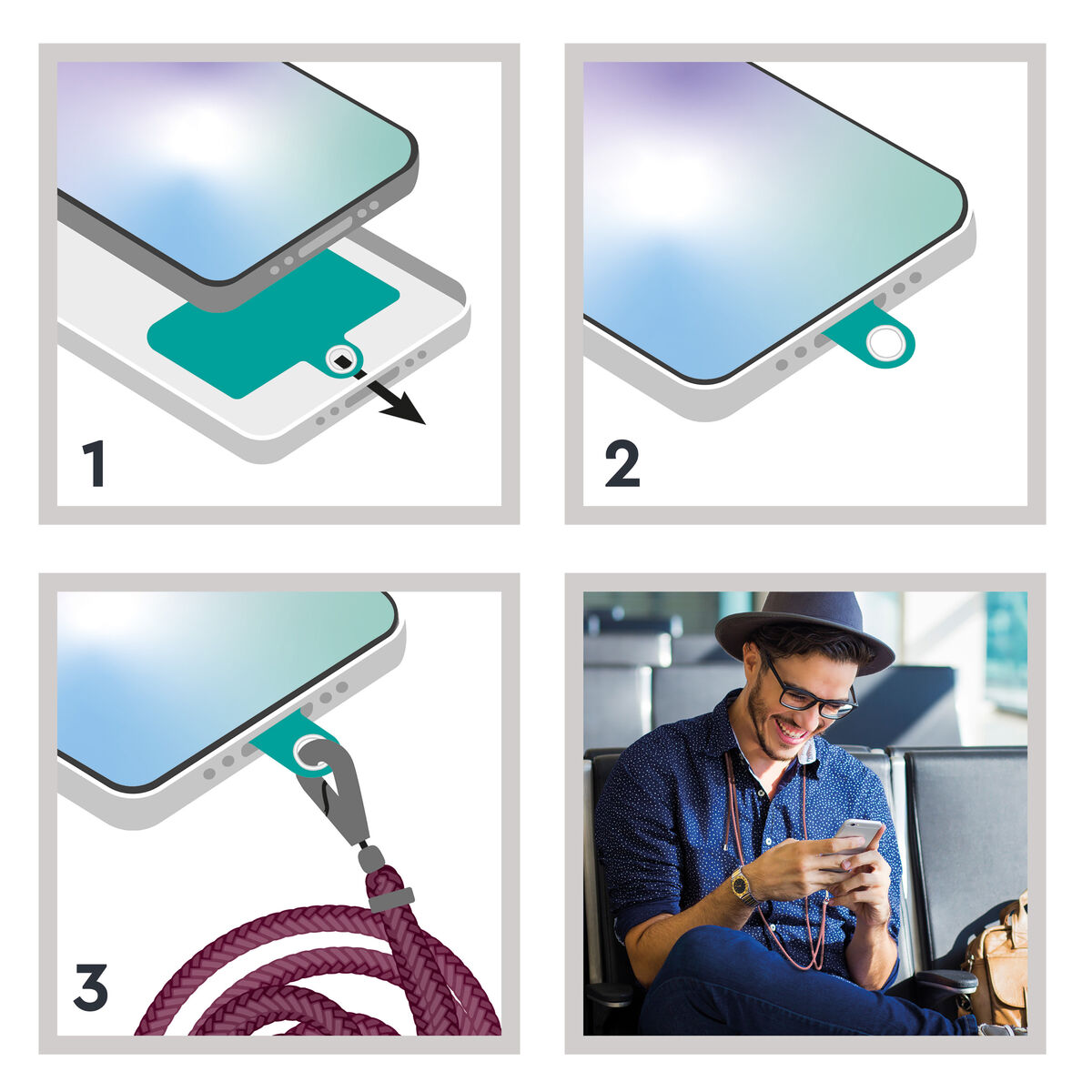 Mobile Phone Lanyard Myway Pink