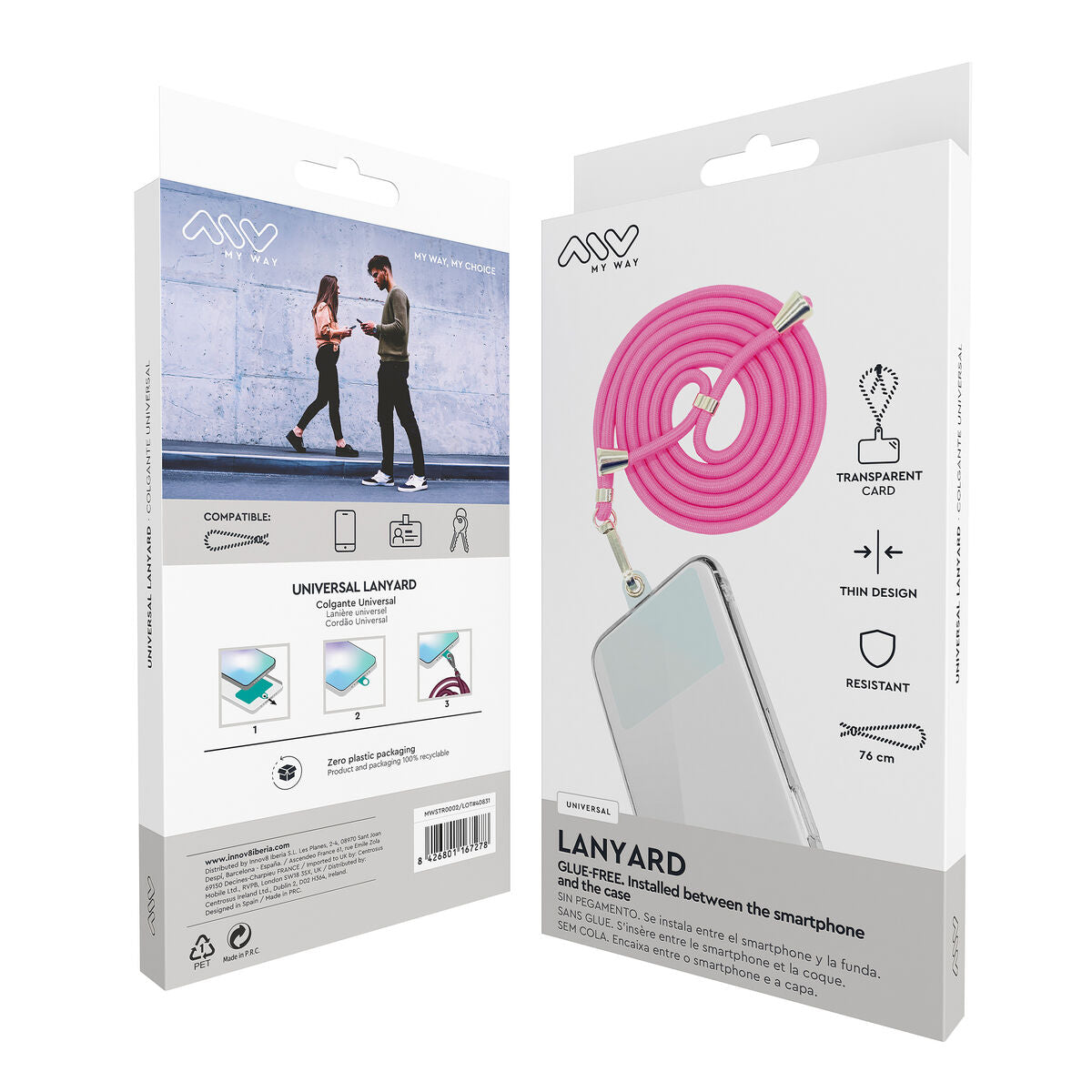Mobile Phone Lanyard Myway Pink