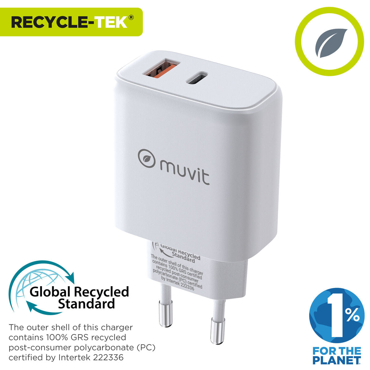 Wall Charger Muvit for Change MCD356 White 18 W 45 W