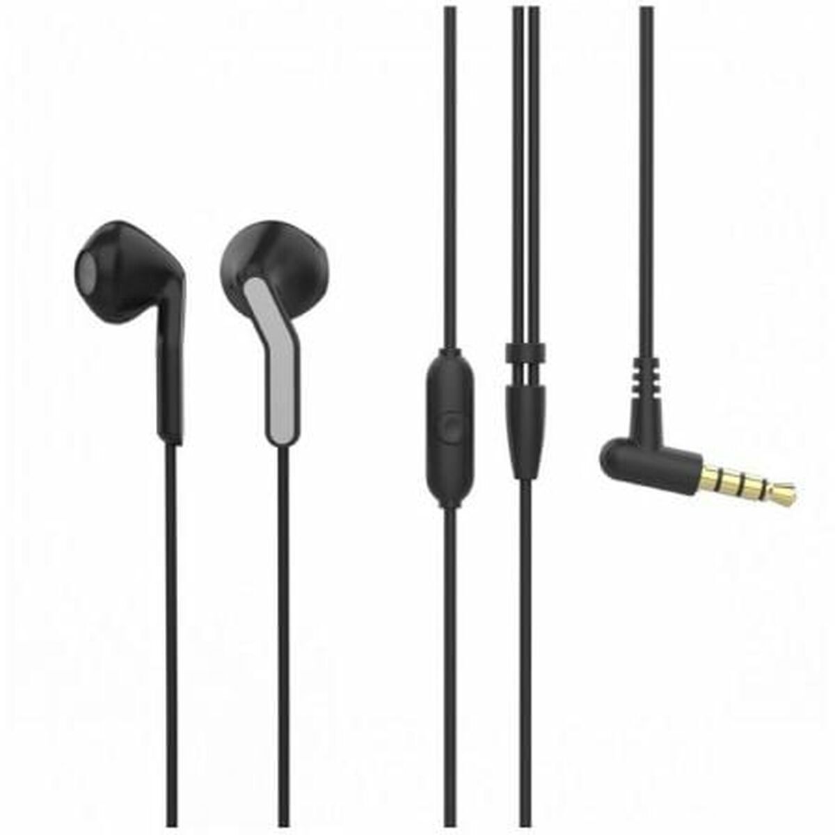 Headphones with Microphone Muvit E56 Black