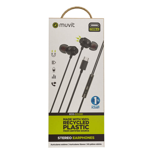 Headphones with Microphone Muvit M32 Black