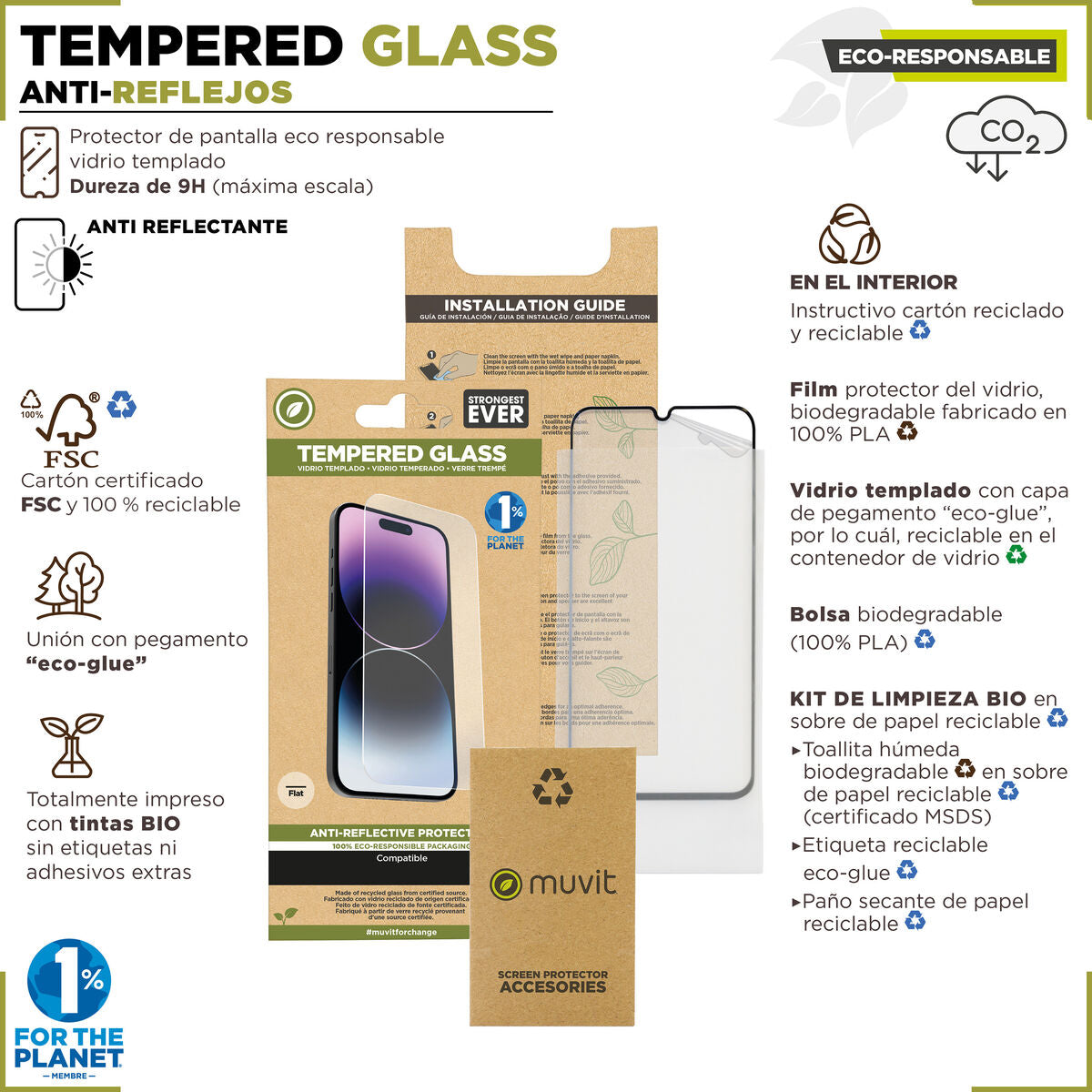 Mobile Screen Protector Muvit for Change iPhone 15 Pro