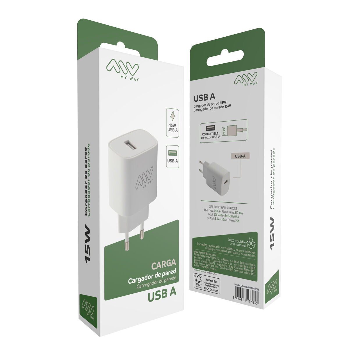 Wall Charger Myway White 15 W
