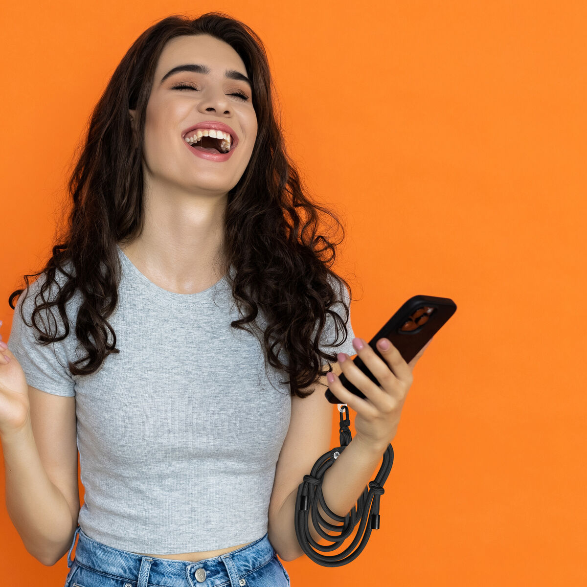 Mobile Phone Lanyard Muvit for Change Black