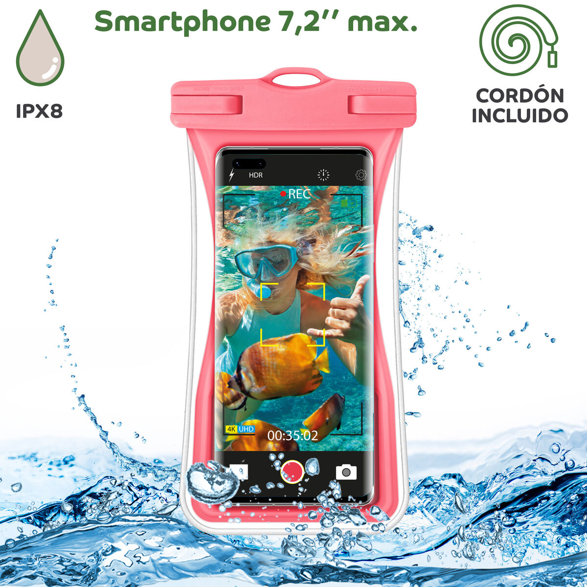 Waterproof case Myway Floating Pink Universal 7,2" (7")
