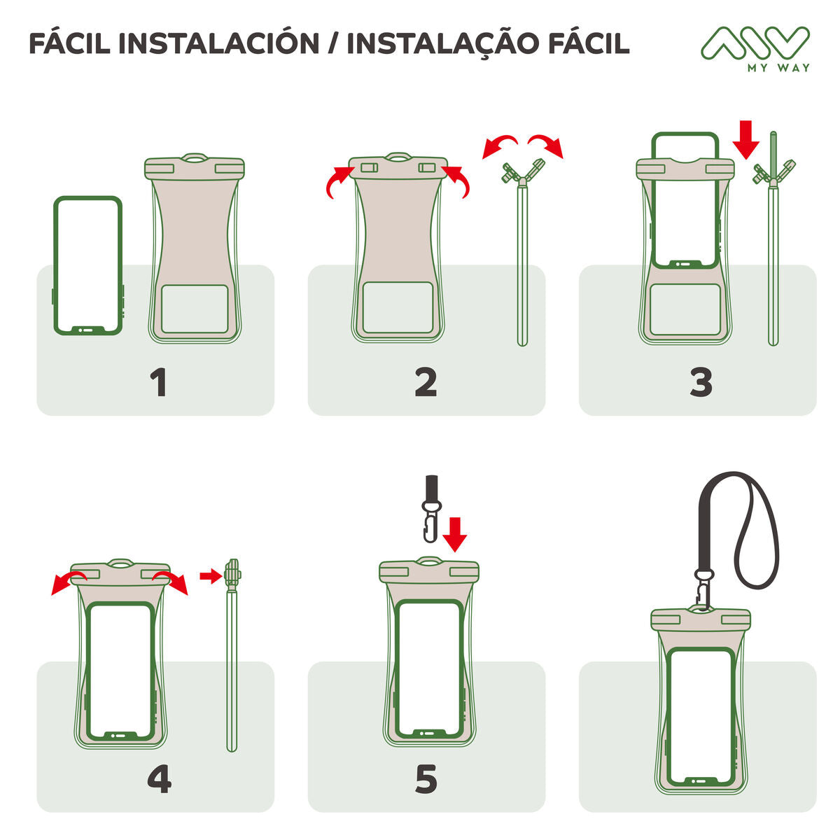 Waterproof case Myway Floating Pink Universal 7,2" (7")