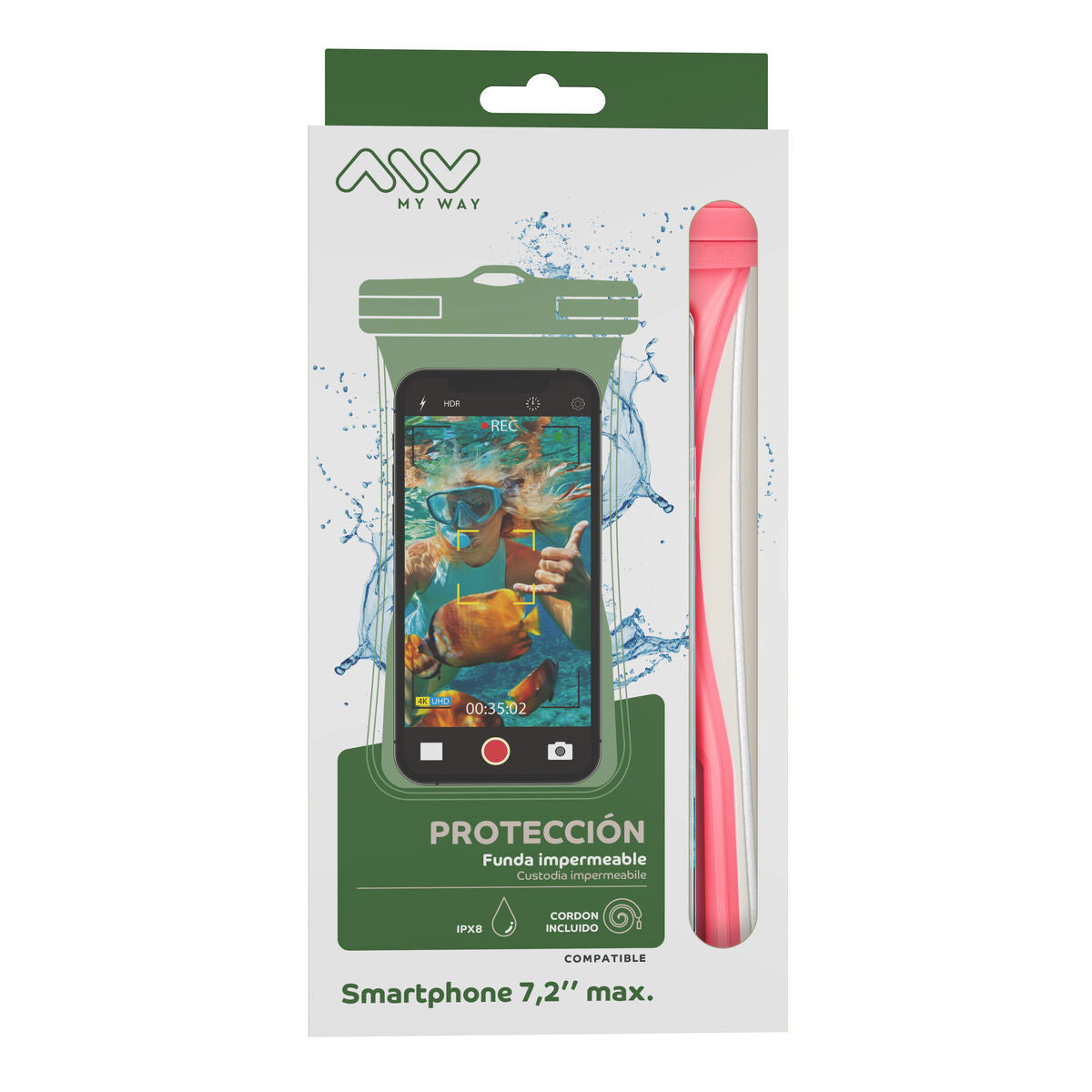 Waterproof case Myway Floating Pink Universal 7,2" (7")