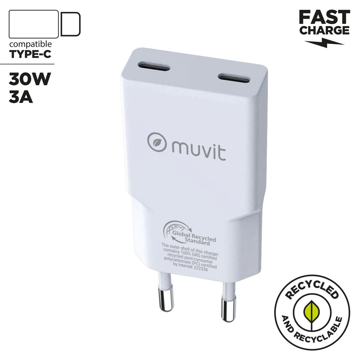 Car Charger Muvit for Change HC-263C White 30 W