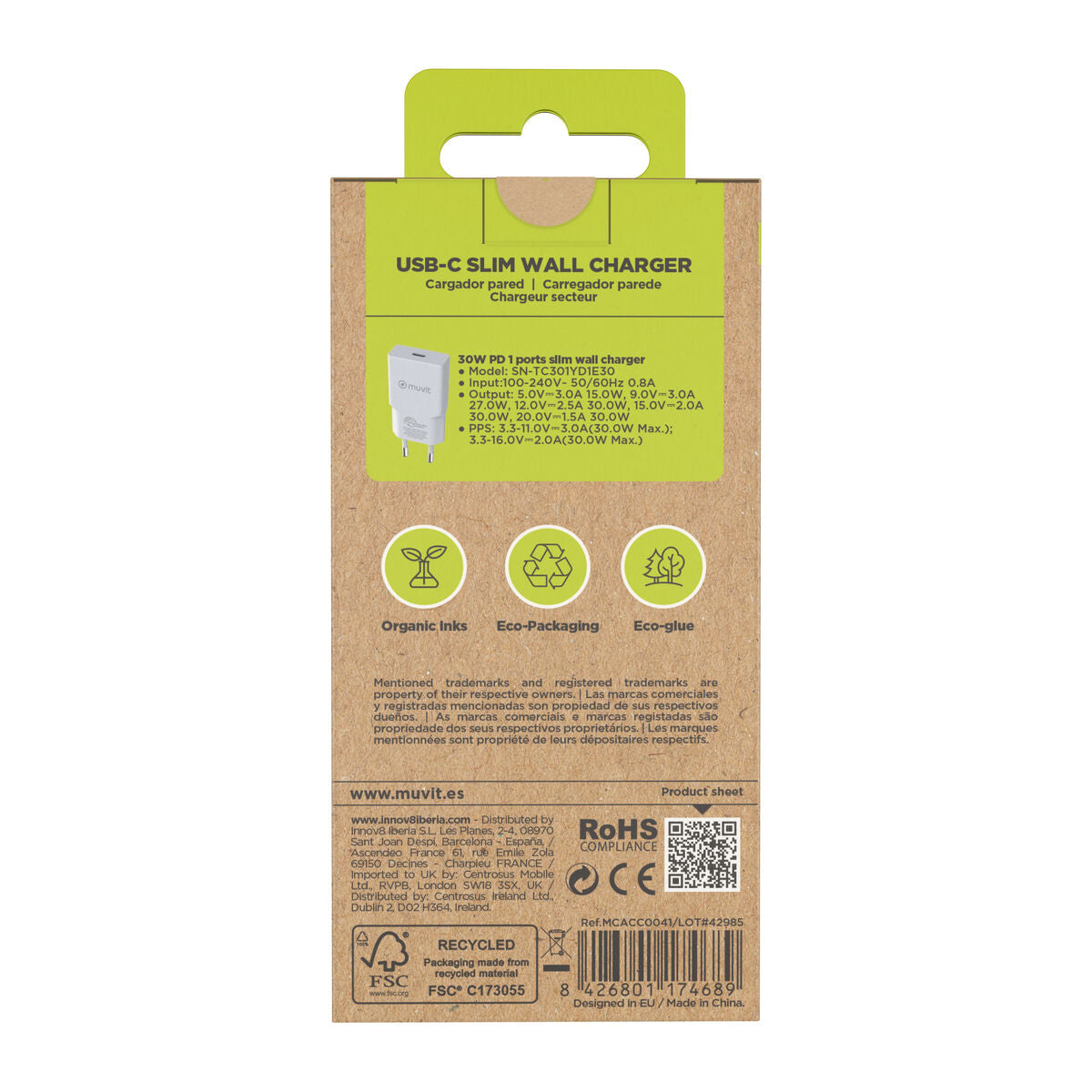 Wall Charger Muvit for Change HC-261 White