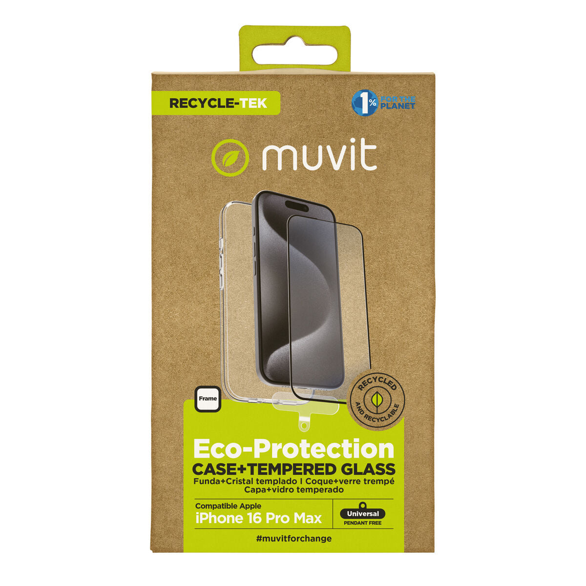 Mobile Case and Protector Muvit for Change iPhone 16 Pro Max Black