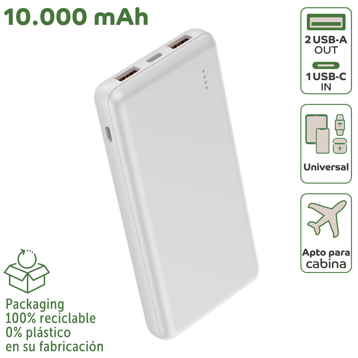 Powerbank Myway White 10000 mAh