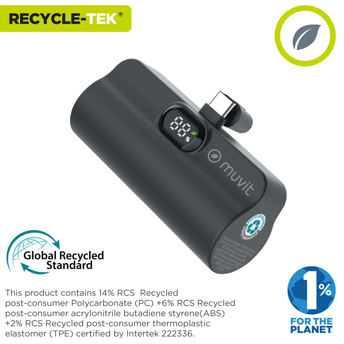 Powerbank Muvit for Change DP53D-R-PD Black 5000 mAh