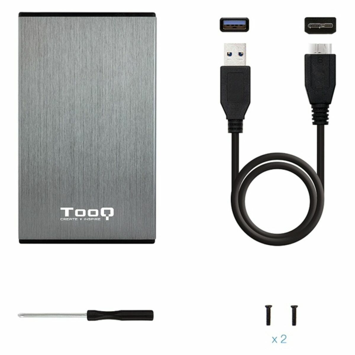 External Box TooQ TQE-2527G 2,5" SATA USB 3.0 Grey Black/Grey 2,5"