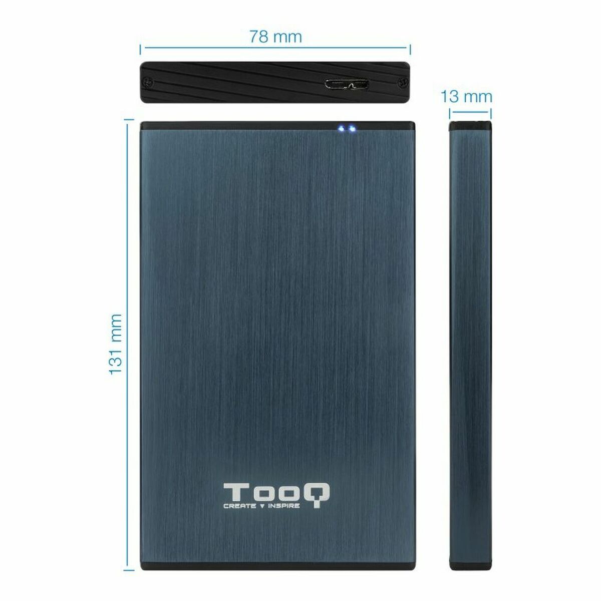 External Box TooQ TQE-2527PB Blue 2,5"