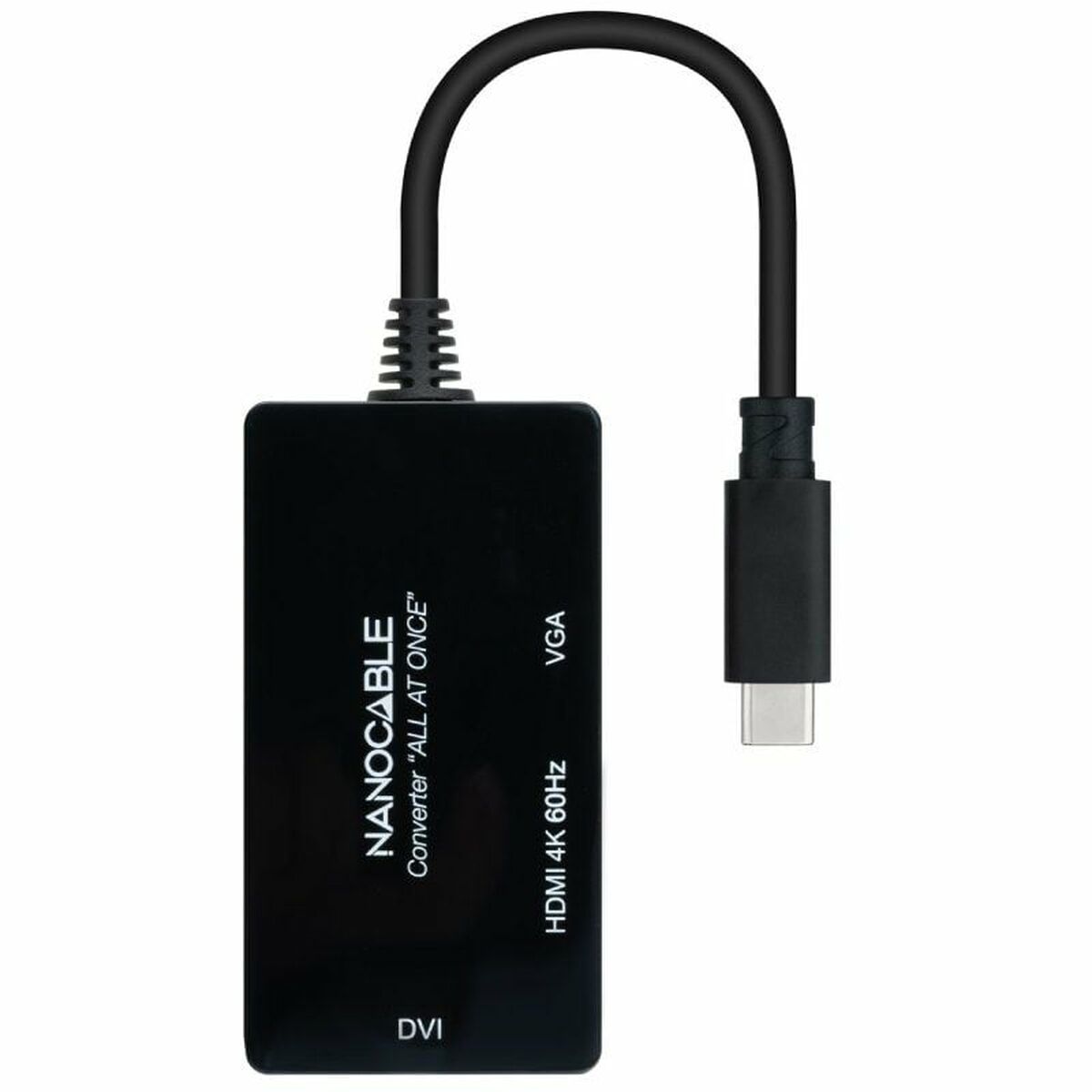 USB-C to VGA/HDMI/DVI Adapter NANOCABLE 10.16.4301-ALL Black 20 cm