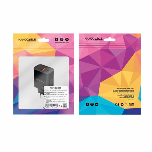 Wall Charger NANOCABLE 10.10.2008 Black 20 W