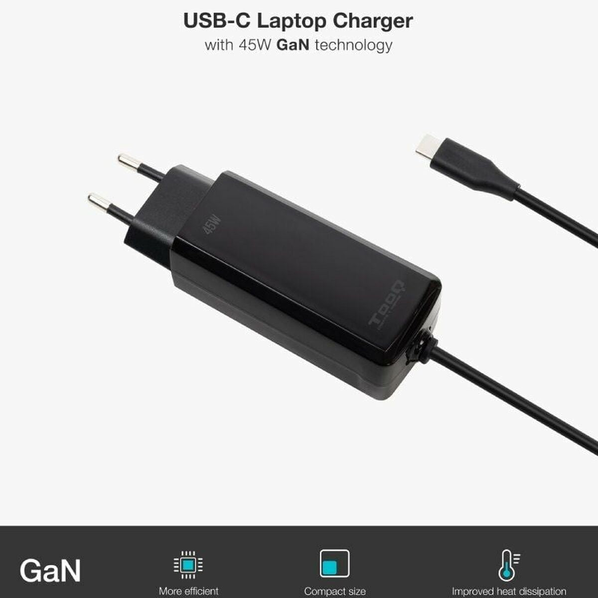 Laptop Charger TooQ TQLC-USBCGAN45PD-C 45 W