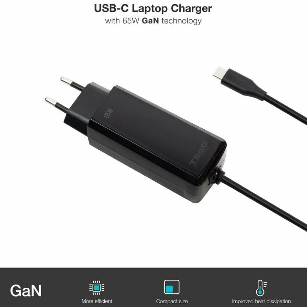Laptop Charger TooQ TQLC-USBCGAN65PD-C 65 W