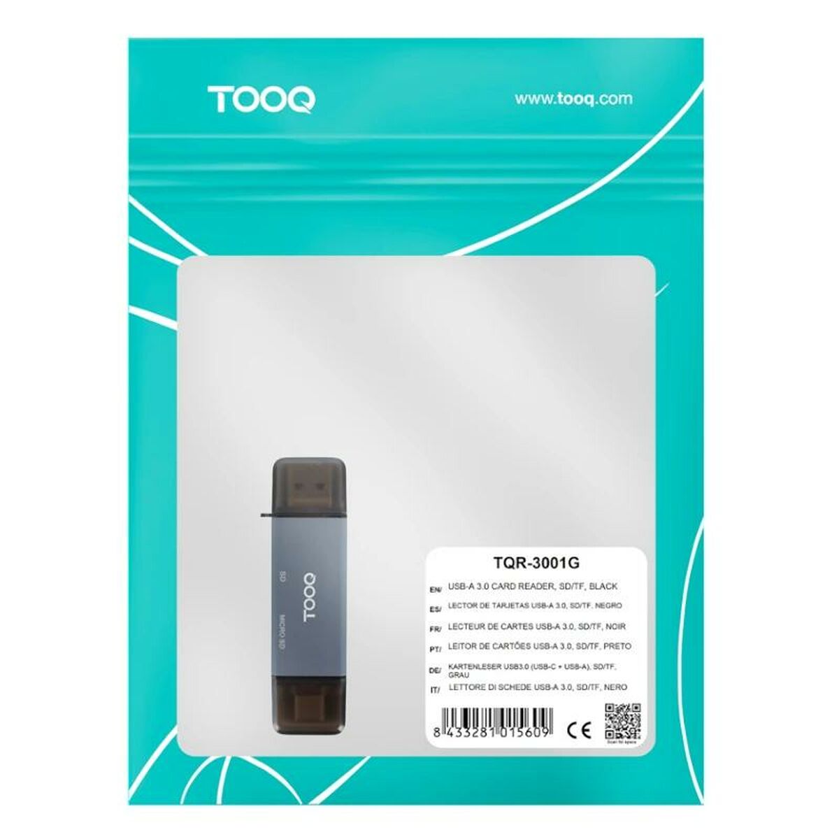 Card Reader TooQ TQR-3001G Black Grey