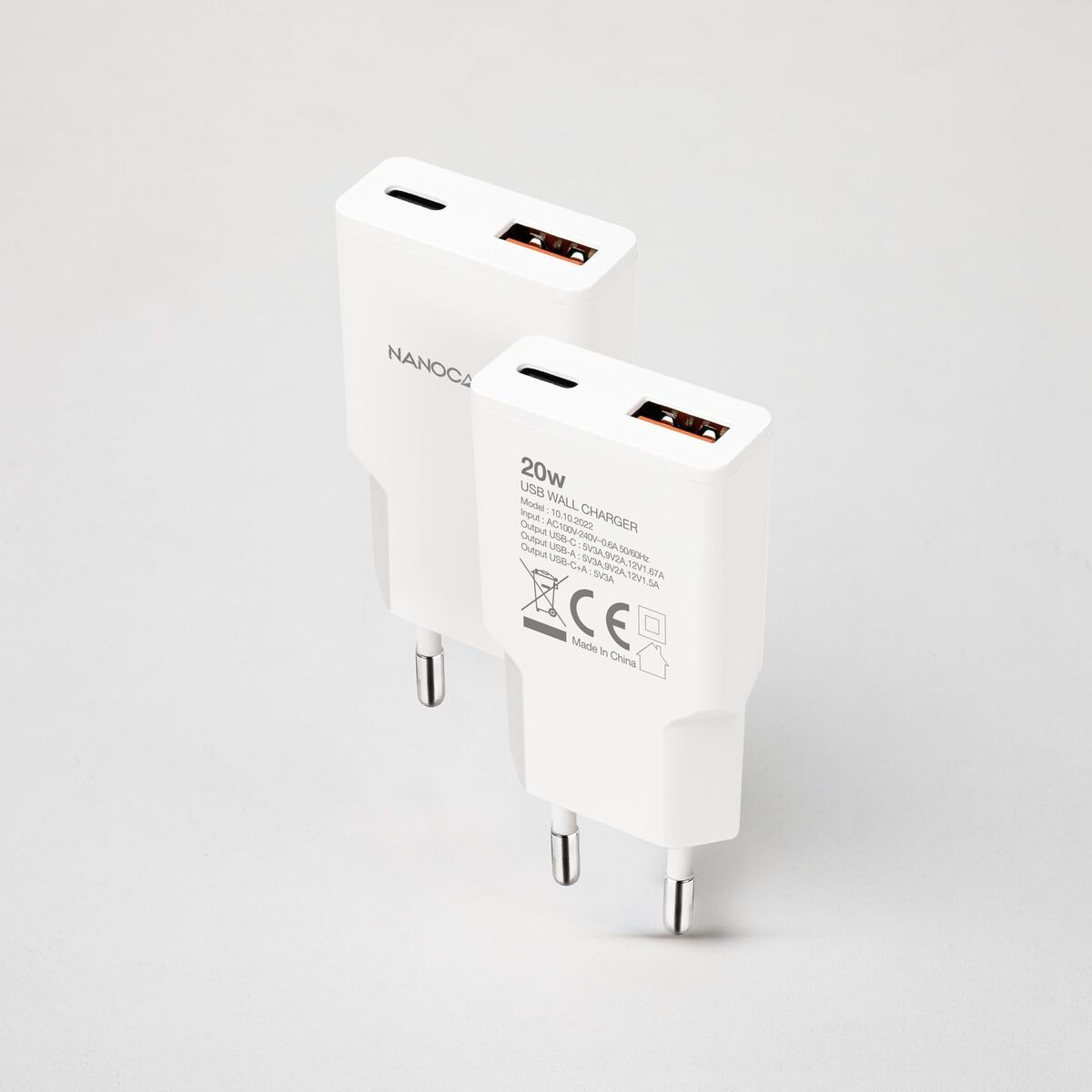 Wall Charger NANOCABLE 10.10.2022 White 20 W