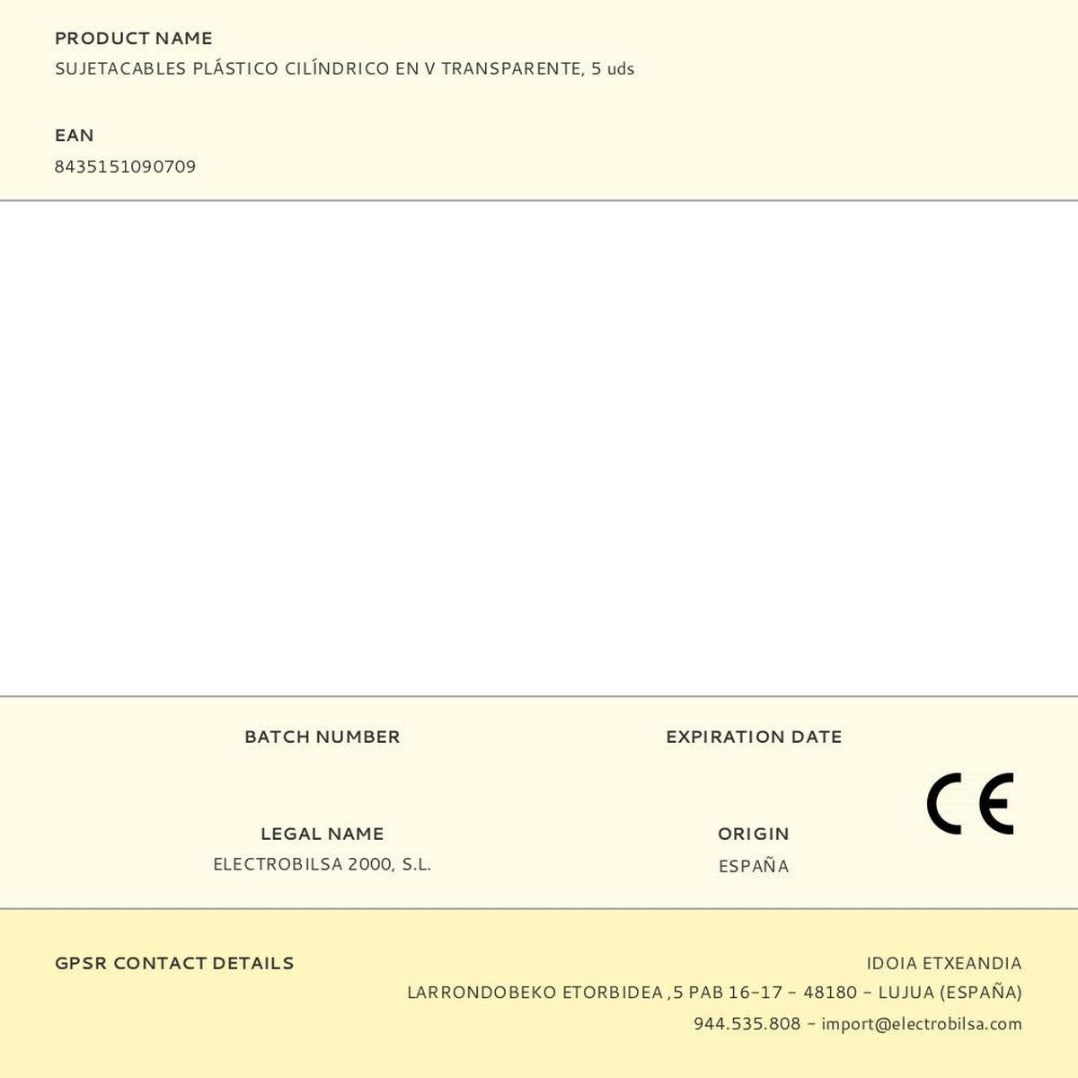Cable holder F-line Transparent Plastic 5 Units