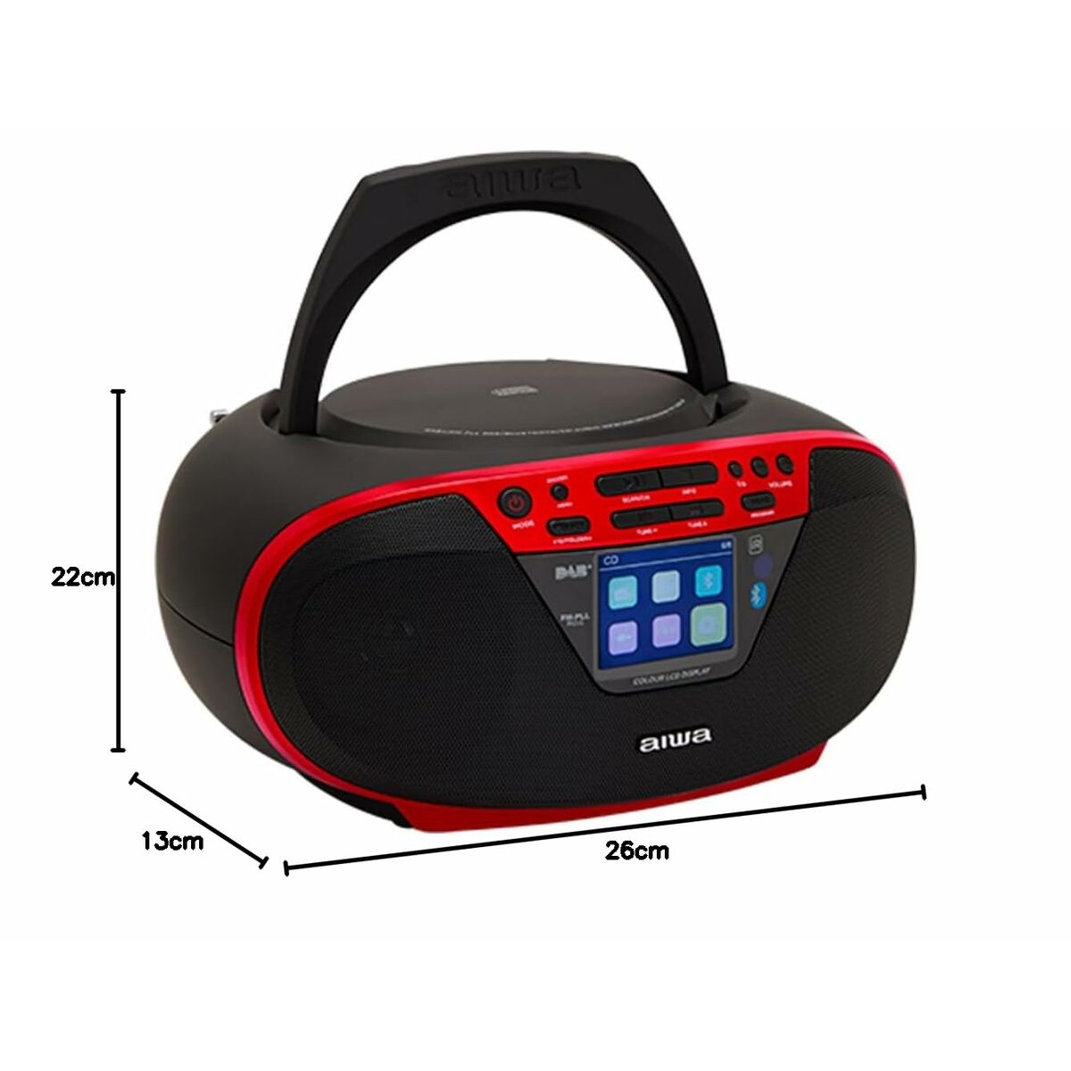 Radio CD MP3 Aiwa BBTU500DAB/RD Red FM