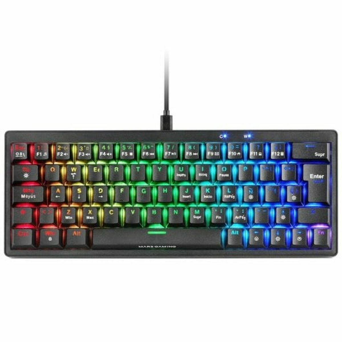Gaming Keyboard Mars Gaming MKMINIPROYES Qwerty US Black
