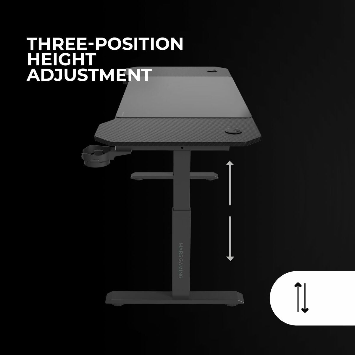 Desk Gaming Mars Gaming ERGO Black 140 x 60 cm