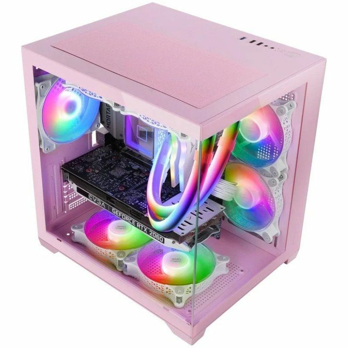 ATX Mini-tower Box Case Mars Gaming MCVIEW2P Pink
