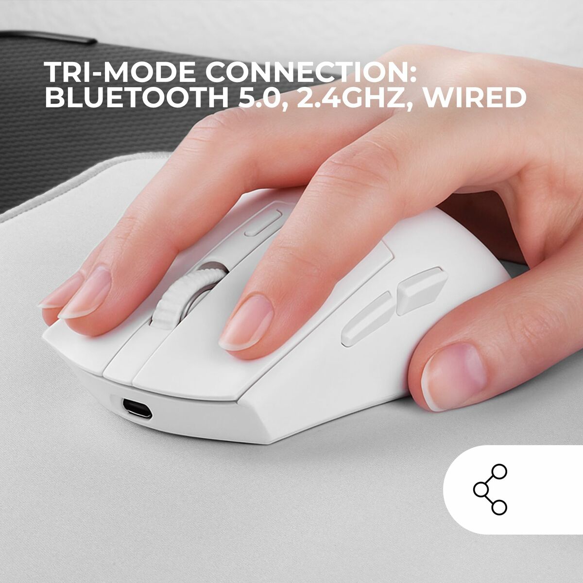 Gaming Mouse Mars Gaming MMT3W White