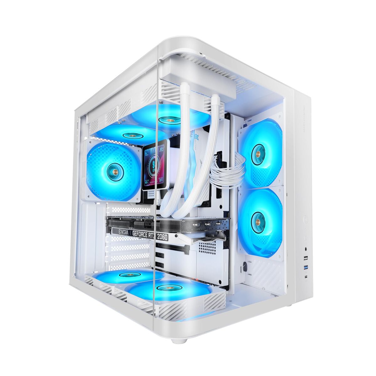 ATX Semi-tower Box Mars Gaming MCCURVW White