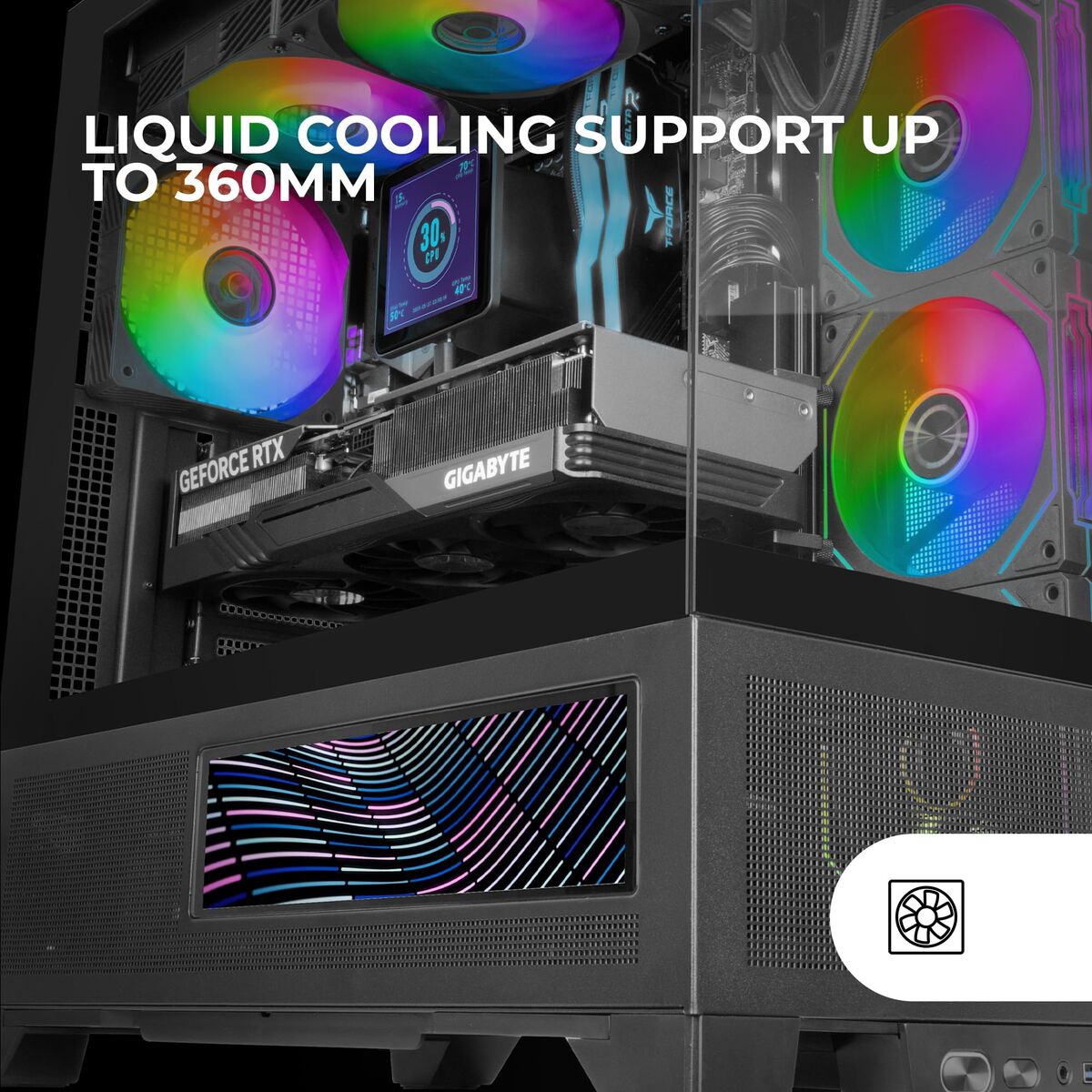 ATX Semi-tower Box Mars Gaming MCLCDX Black