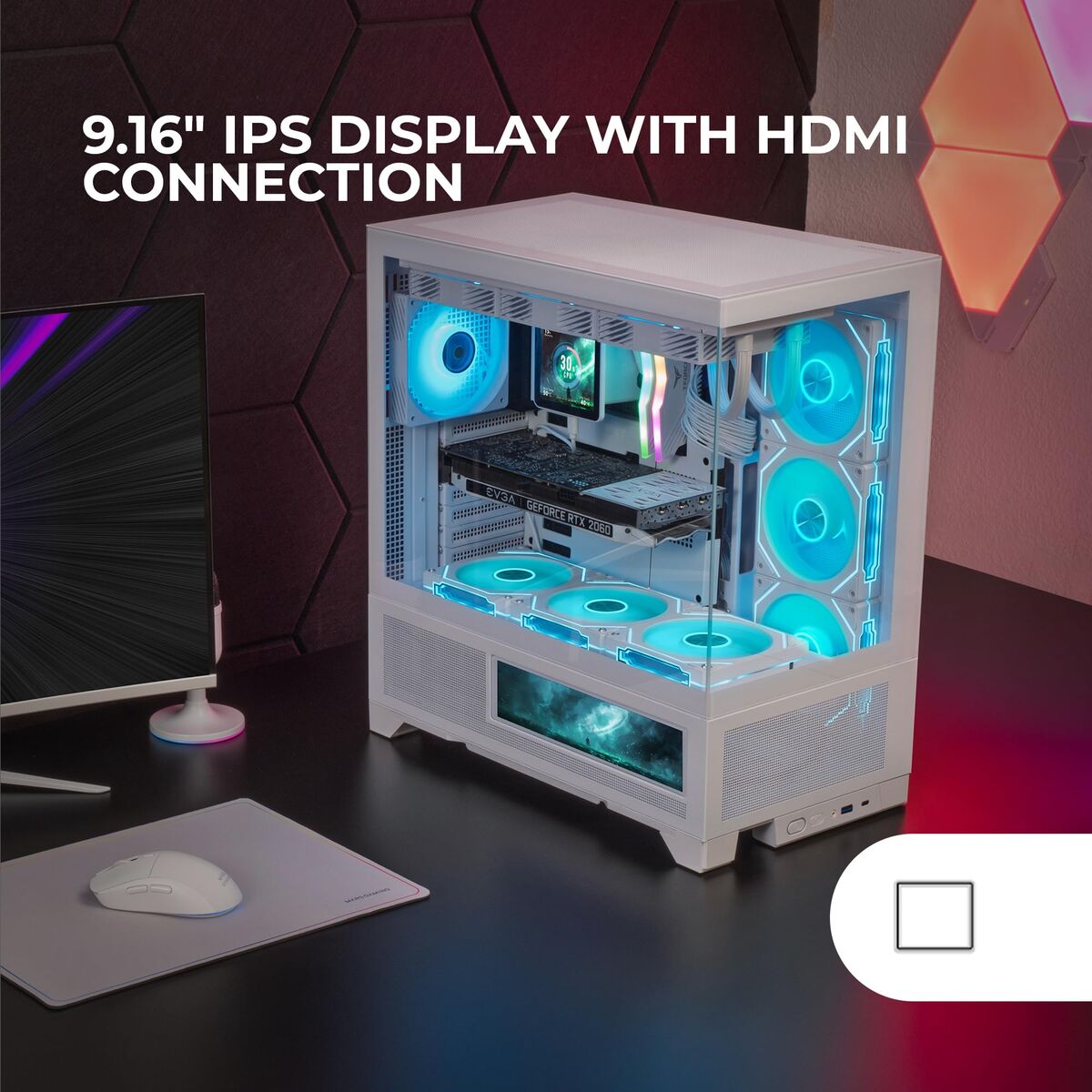 ATX Semi-tower Box Mars Gaming MCLCDXW White