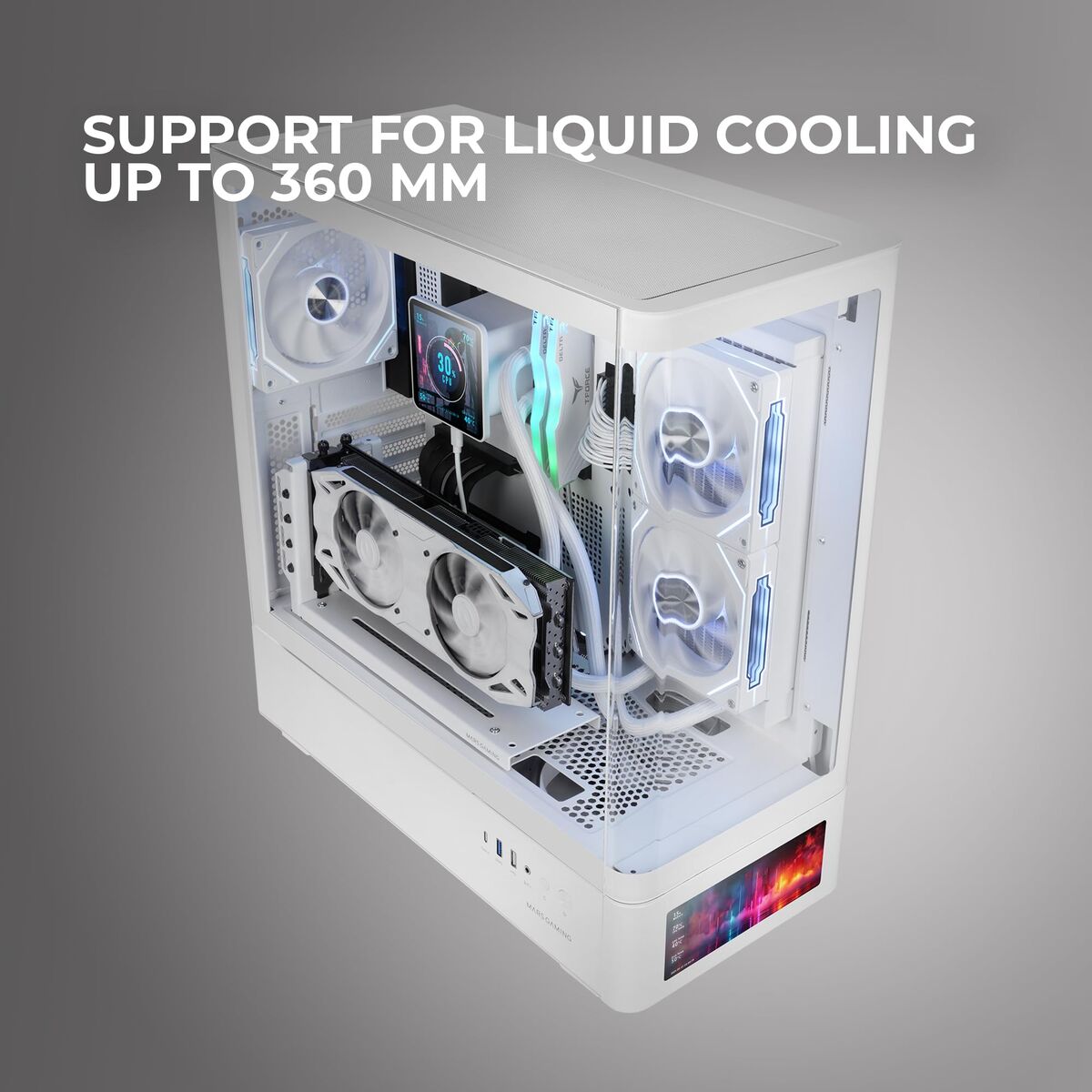 ATX Semi-tower Box Mars Gaming MCLCDPROW White