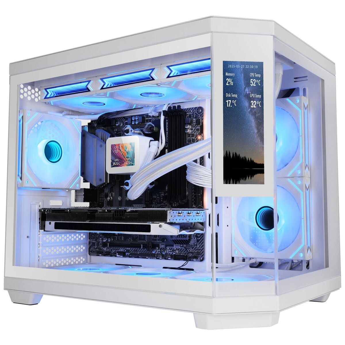 ATX Semi-tower Box Mars Gaming MC3TCORELCDMW White