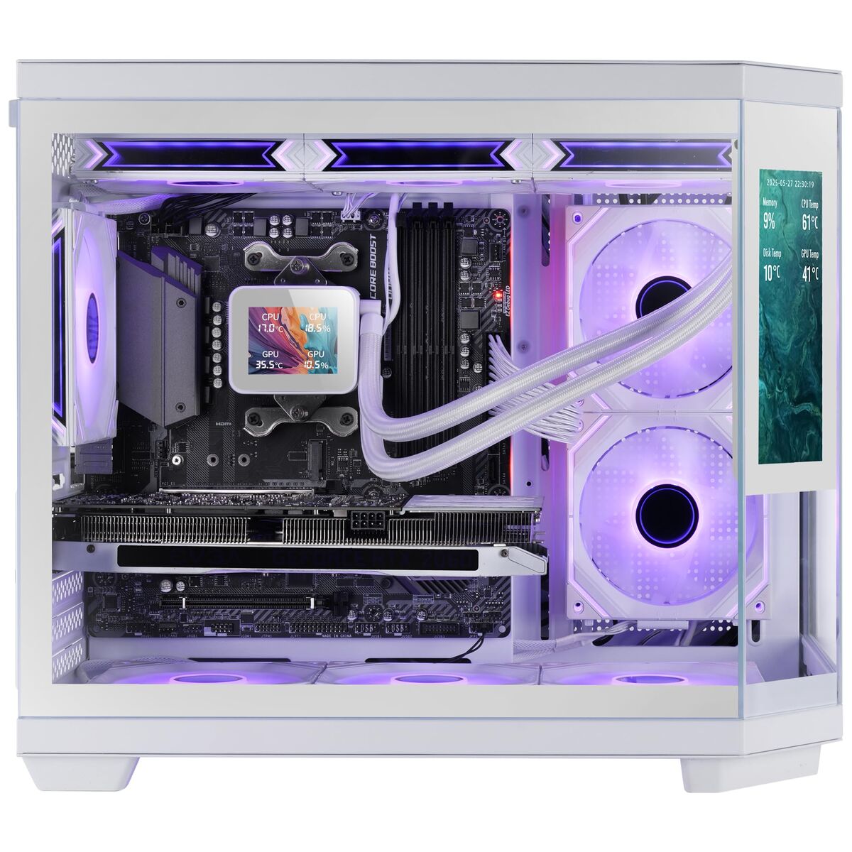 ATX Semi-tower Box Mars Gaming MC3TCORELCDMW White