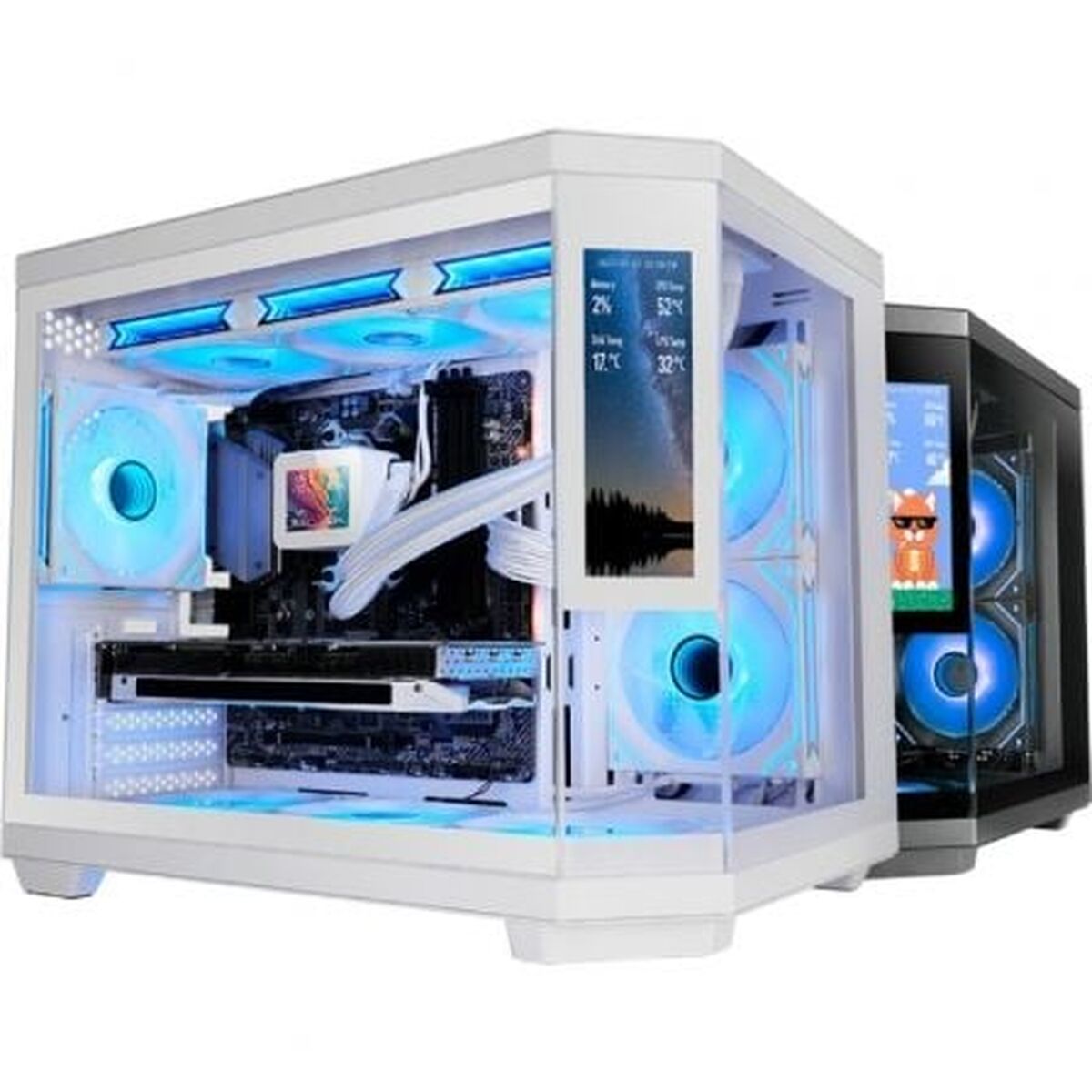 ATX Semi-tower Box Mars Gaming MC3TCORELCDMW White