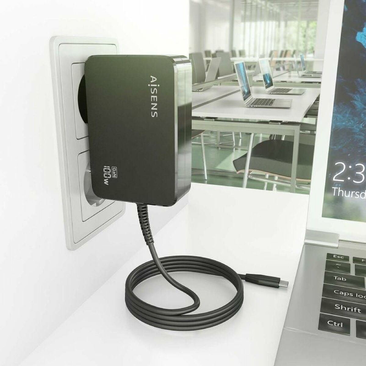 Laptop Charger Aisens ASCH-1PD100WL50-BK 100 W